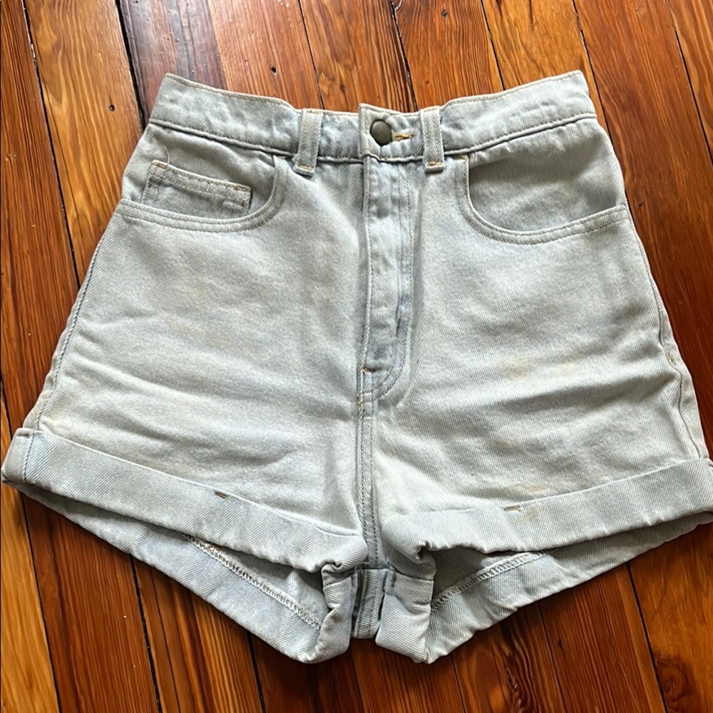American Apparel Vintage Light wash High Waist Shorts